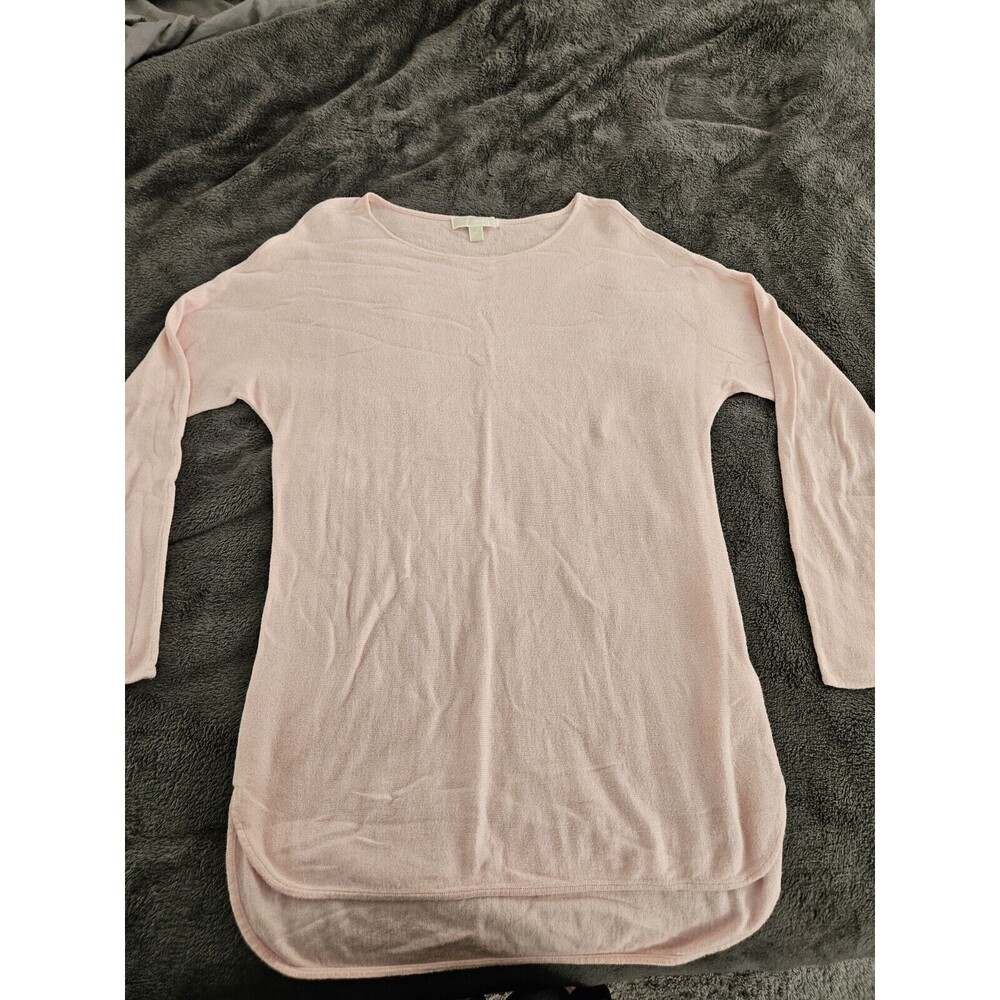Michael Kors Pink Lightweight  Knit Sweater Tunic Or Dress Size M High-low